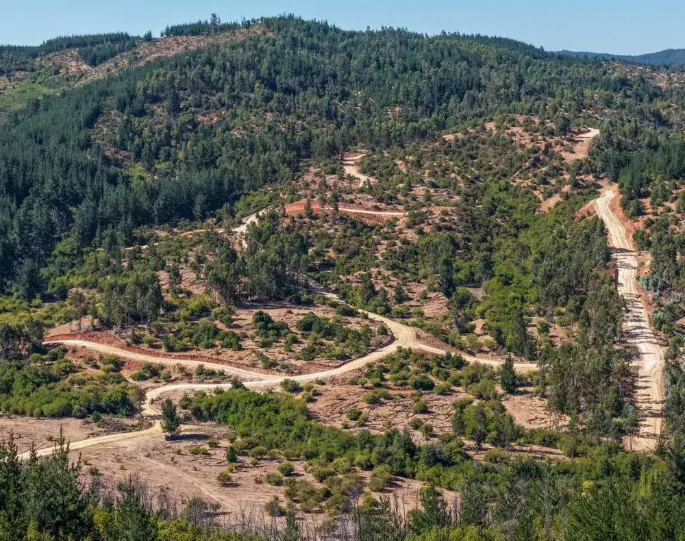 Cerros y accesos del proyecto